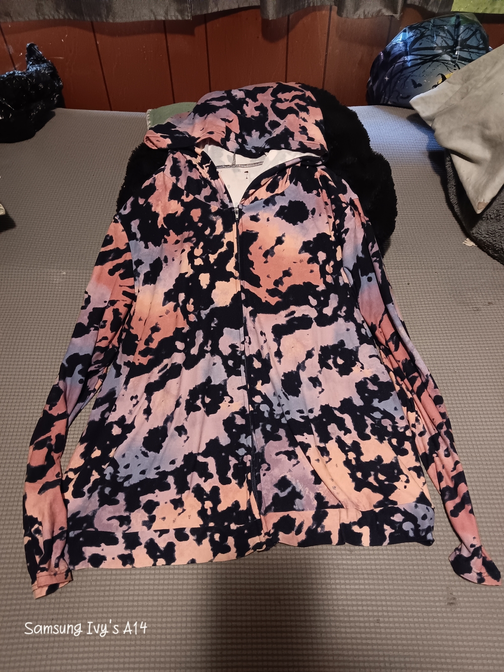 Tie-Dye Hooded Jogger Set - Pink, Black & Lilac - Picture 5 of 5